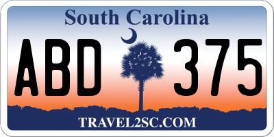 SC license plate ABD375