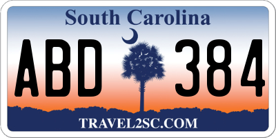 SC license plate ABD384