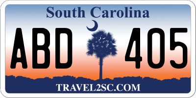 SC license plate ABD405