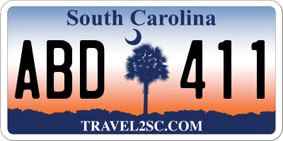 SC license plate ABD411