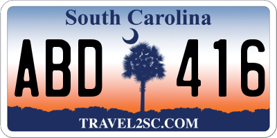 SC license plate ABD416