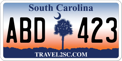 SC license plate ABD423