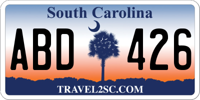 SC license plate ABD426