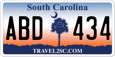 SC license plate ABD434