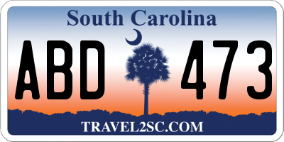 SC license plate ABD473