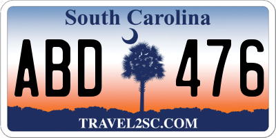 SC license plate ABD476