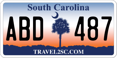 SC license plate ABD487