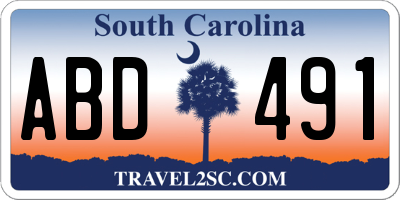 SC license plate ABD491