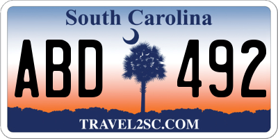 SC license plate ABD492