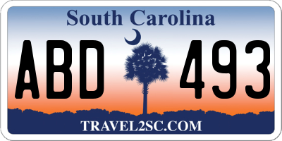 SC license plate ABD493