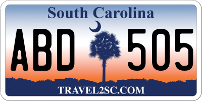 SC license plate ABD505