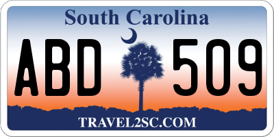 SC license plate ABD509