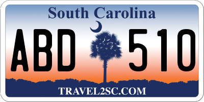 SC license plate ABD510