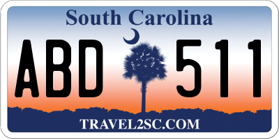 SC license plate ABD511