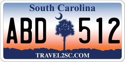 SC license plate ABD512