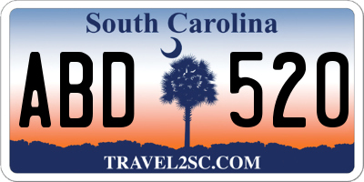 SC license plate ABD520