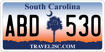 SC license plate ABD530