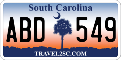 SC license plate ABD549