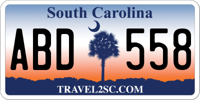 SC license plate ABD558