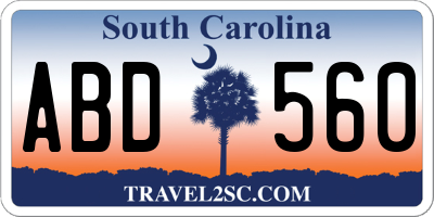 SC license plate ABD560