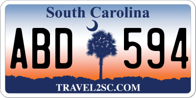 SC license plate ABD594