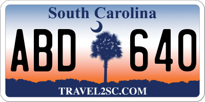 SC license plate ABD640