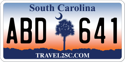 SC license plate ABD641