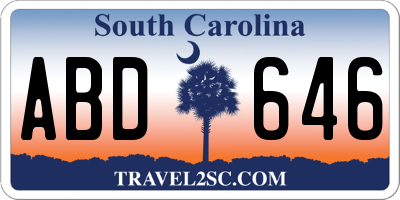 SC license plate ABD646