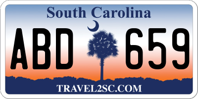 SC license plate ABD659