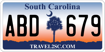 SC license plate ABD679