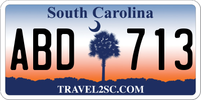 SC license plate ABD713