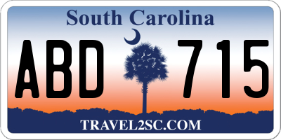 SC license plate ABD715