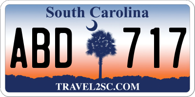 SC license plate ABD717