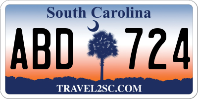 SC license plate ABD724
