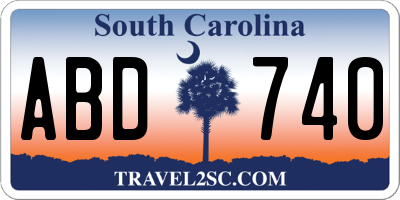 SC license plate ABD740