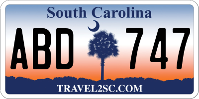 SC license plate ABD747