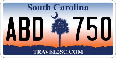 SC license plate ABD750