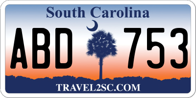 SC license plate ABD753