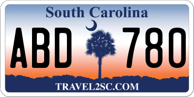 SC license plate ABD780