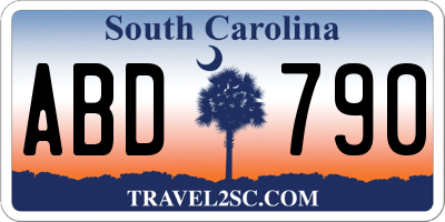 SC license plate ABD790