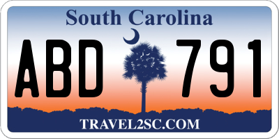 SC license plate ABD791