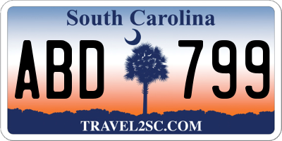 SC license plate ABD799