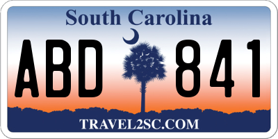 SC license plate ABD841