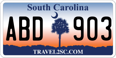 SC license plate ABD903
