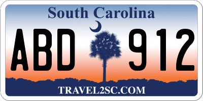 SC license plate ABD912