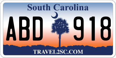 SC license plate ABD918