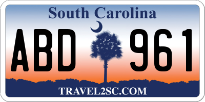SC license plate ABD961