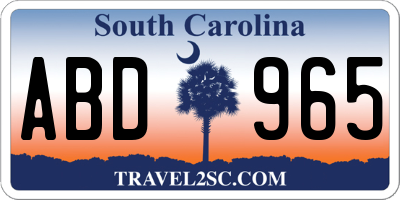 SC license plate ABD965