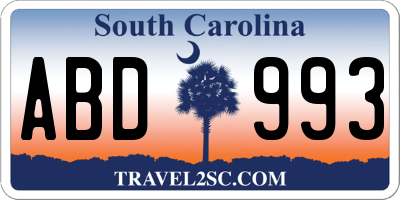 SC license plate ABD993