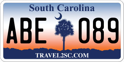 SC license plate ABE089